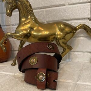 NOCONA Brown Leather Belt with 12 Gauge Detail